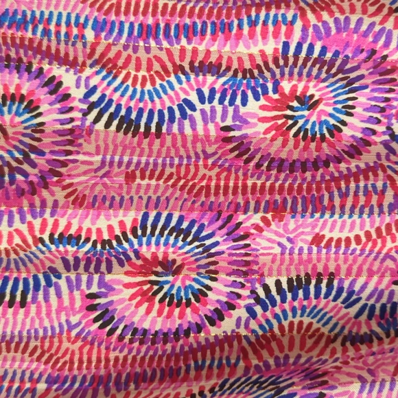 TCEC Abstract Ruffle Hem Mock Neck LIned Dress MEDIUM Purple Pink - Picture 10 of 15